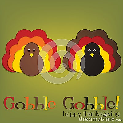 Turkey Thanksgiving Card Vector Illustration