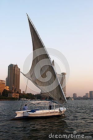 Felukah under sail Stock Photo