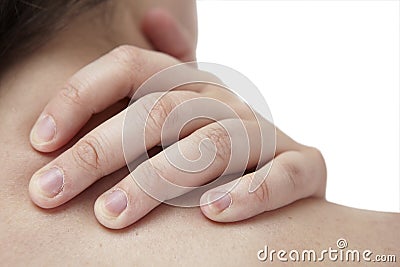 Femal having neckache Stock Photo