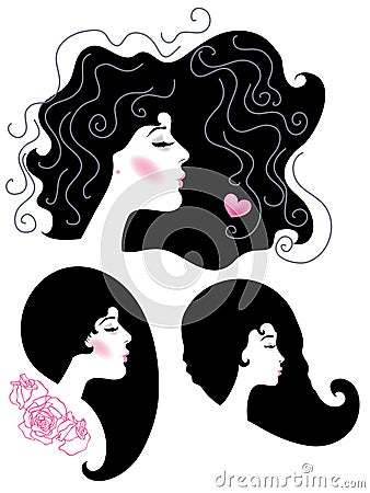 Female abstract silhouettes Vector Illustration