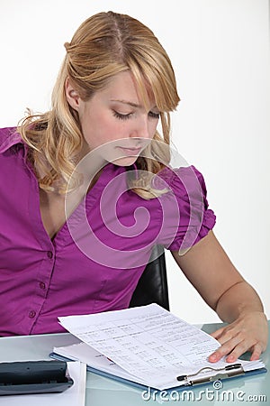 A female accountant Stock Photo