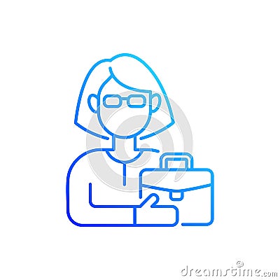 Female adult gradient linear vector icon Vector Illustration