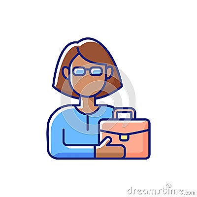 Female adult RGB color icon Vector Illustration