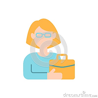 Female adult vector flat color icon Vector Illustration