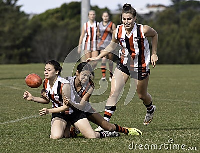 Female AFL players, Sydney Editorial Stock Photo