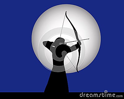 Female archer Vector Illustration