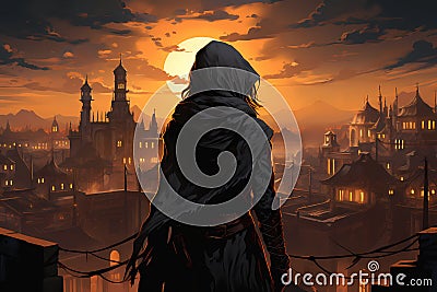 Female assassin Stock Photo