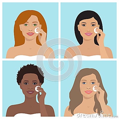 Female avatar set. Vector Illustration