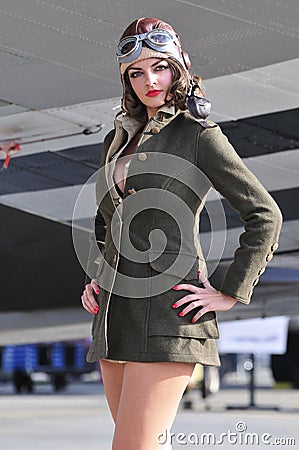 Female aviator Stock Photo