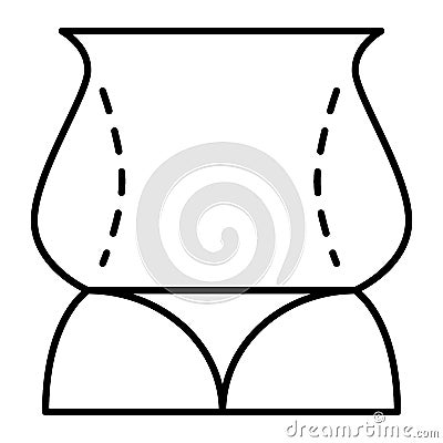 Female back fat figure thin line icon. Obesity woman body vector illustration isolated on white. Overweight girl outline Vector Illustration