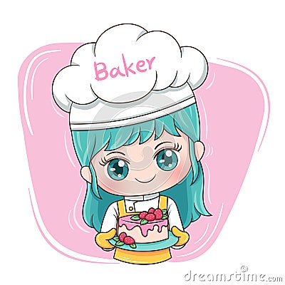 Female Baker_2 Vector Illustration