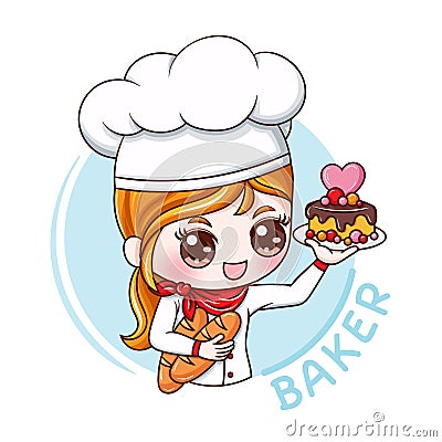 Female Baker_1 Vector Illustration