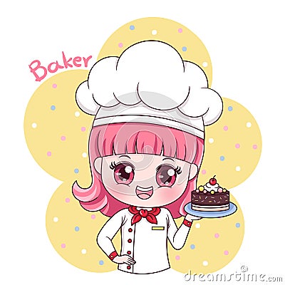 Female Baker_3 Vector Illustration