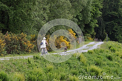 Female bicyclist Stock Photo