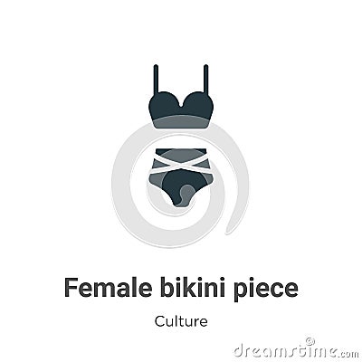 Female bikini piece vector icon on white background. Flat vector female bikini piece icon symbol sign from modern culture Vector Illustration