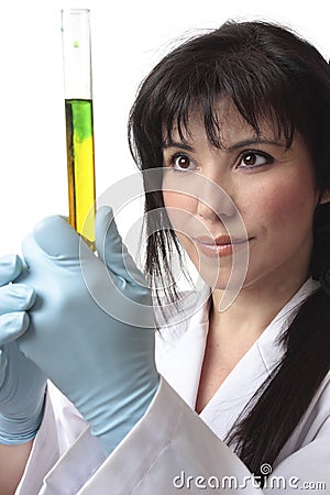 Female biologist at work Stock Photo