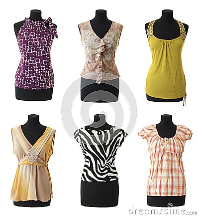 Female blouses collection #2 | Isolated Stock Photo
