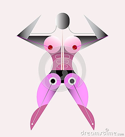 Female Bodybuilder Model Vector Illustration