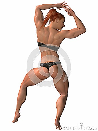 Female Bodybuilder Pose Stock Photo