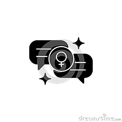 Female bonding black glyph icon Vector Illustration