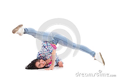 Female breakdancer Stock Photo