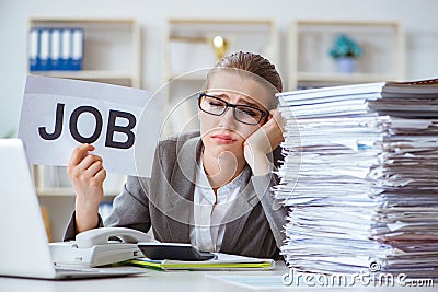 The female businesswoman boss accountant working in the office Stock Photo