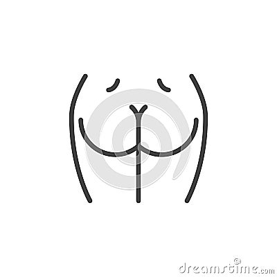 Female buttocks line icon Vector Illustration