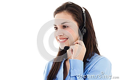 Female call center operator Stock Photo