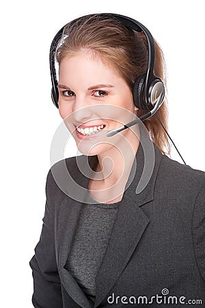 Female callcenter employee Stock Photo