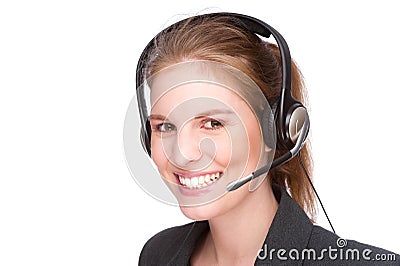 Female callcenter employee Stock Photo