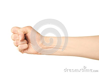 Female caucasian hand gesture isolated Stock Photo