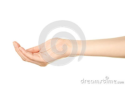 Female caucasian hand gesture isolated Stock Photo