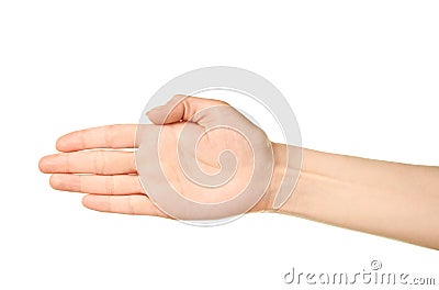 Female caucasian hand gesture isolated Stock Photo
