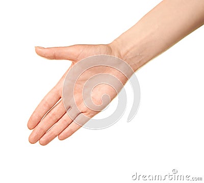 Female caucasian hand gesture isolated Stock Photo