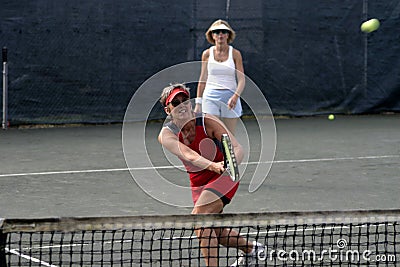 Female caucasian tennis player Stock Photo