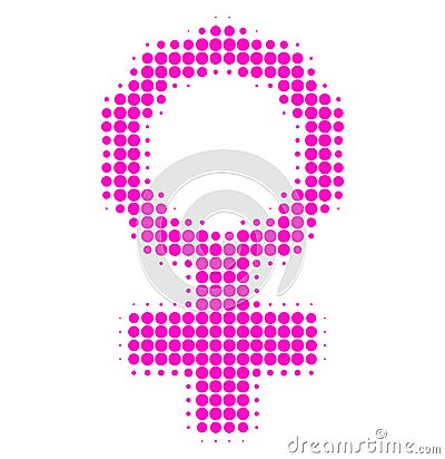 Female Cell Symbol Halftone Dotted Icon Vector Illustration