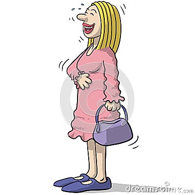 A female character with funny smile Vector Illustration