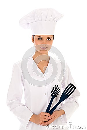 Female chef Stock Photo