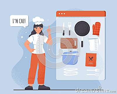 Female chef concept Vector Illustration