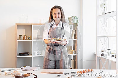 Female chef festive bakery culinary masterclass Stock Photo