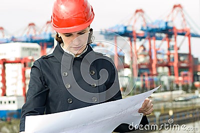 Female civil engineer Stock Photo