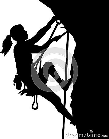 Female climber silhouette Vector Illustration