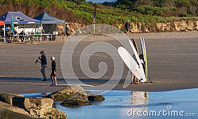 Yamba Single Fin Invitational Surfing Competition Photo-shoot Editorial Stock Photo