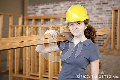 Female Construction Apprentice Stock Photo