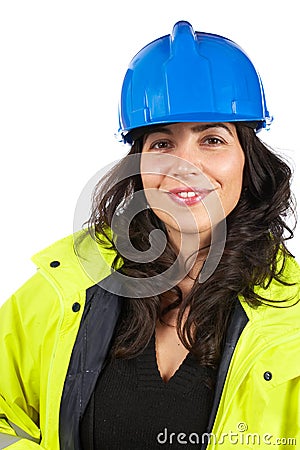 Female construction worker Stock Photo