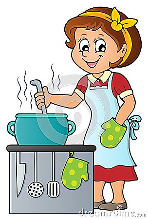 Female cook theme image 2 Vector Illustration