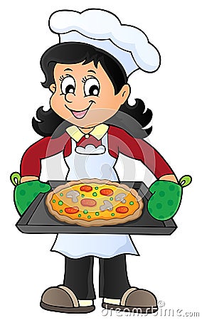 Female cook theme image 6 Vector Illustration