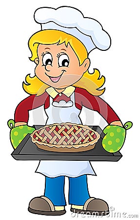 Female cook theme image 8 Vector Illustration