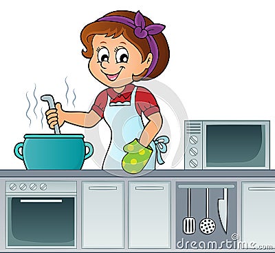 Female cook topic image 2 Vector Illustration