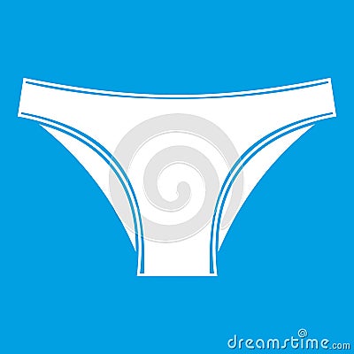 Female cotton panties icon white Vector Illustration